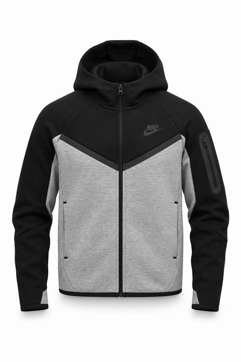 Nike Tech Fleece Zip Hoodie Black/Grey (Junior)