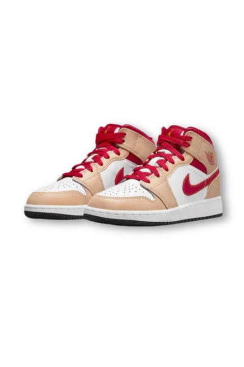 NIKE - Air Jordan 1 Mid Light Curry Cardinal