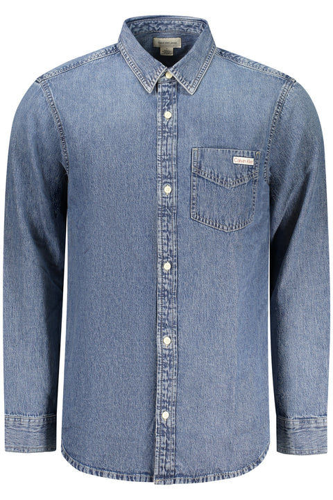 Calvin Klein Camicia Maniche Lunghe Uomo Blu