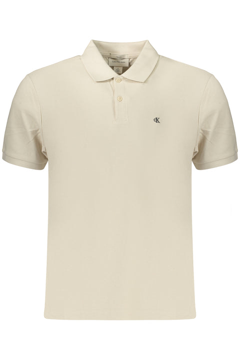 Calvin Klein Polo Maniche Corte Uomo Beige