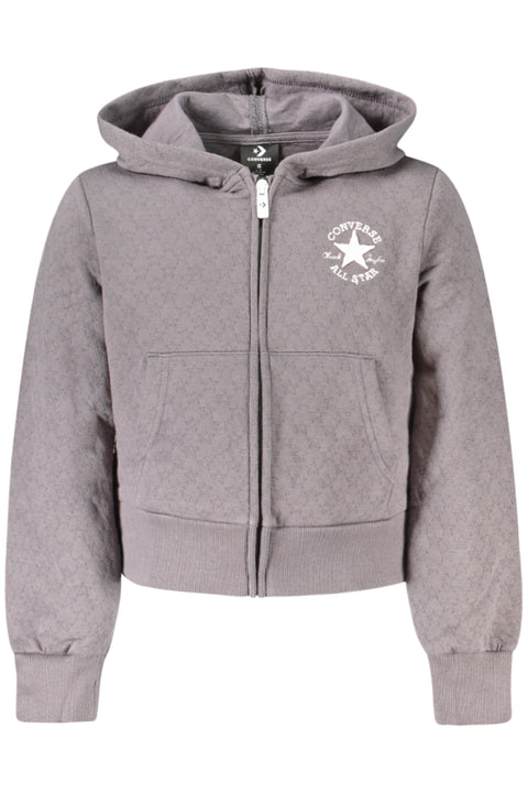 Converse Felpa Con Zip Bambina Grigio
