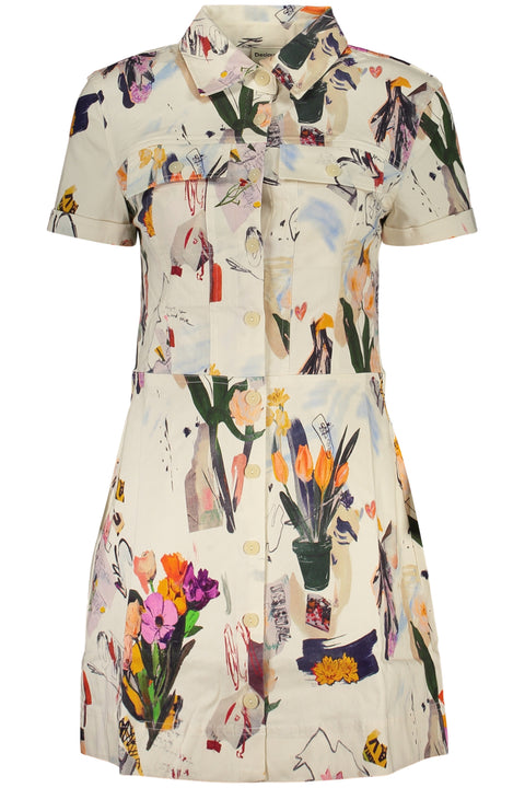 Desigual Abito Corto Donna Bianco