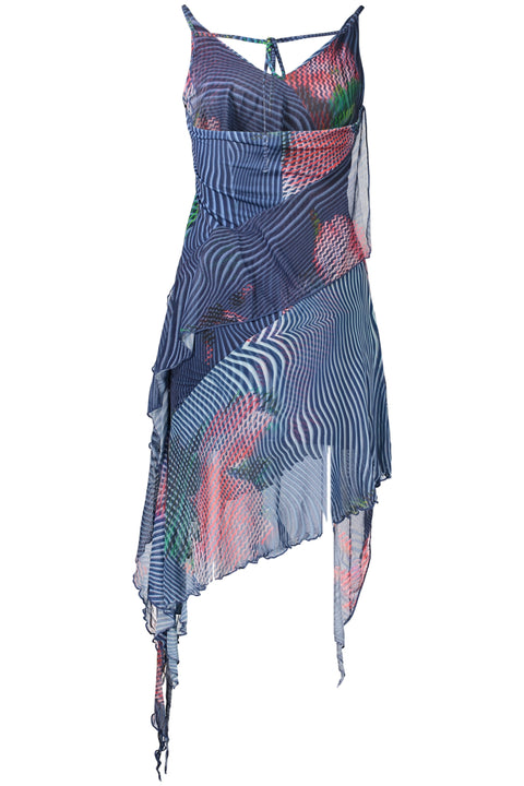 Desigual Abito Corto Donna Blu