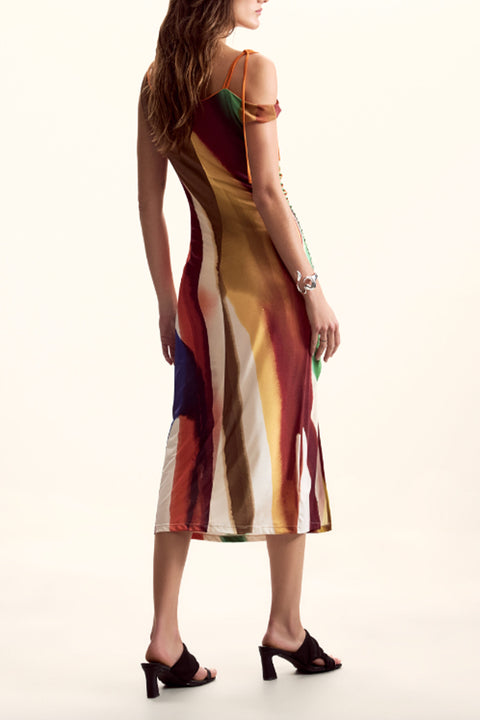Desigual Abito Lungo Donna Marrone