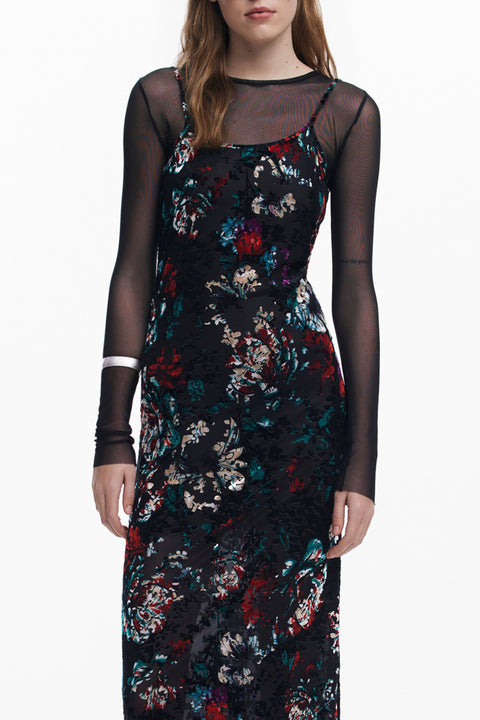 Desigual Abito Lungo Donna Nero