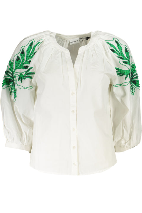 Desigual Camicia Maniche Lunghe Donna Bianco