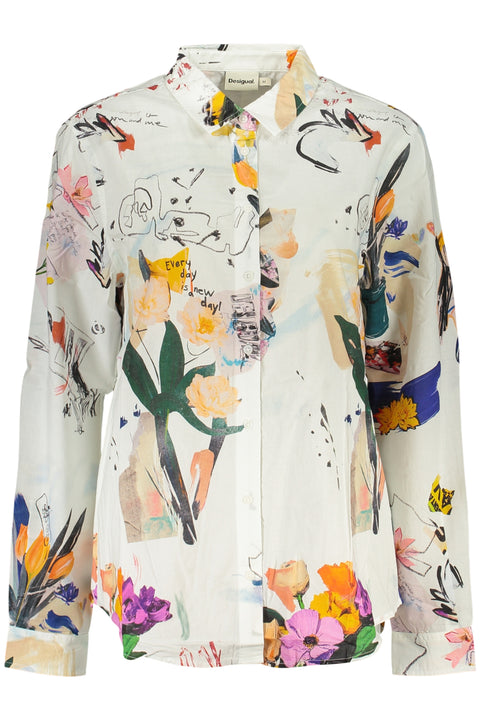 Desigual Camicia Maniche Lunghe Donna Bianco