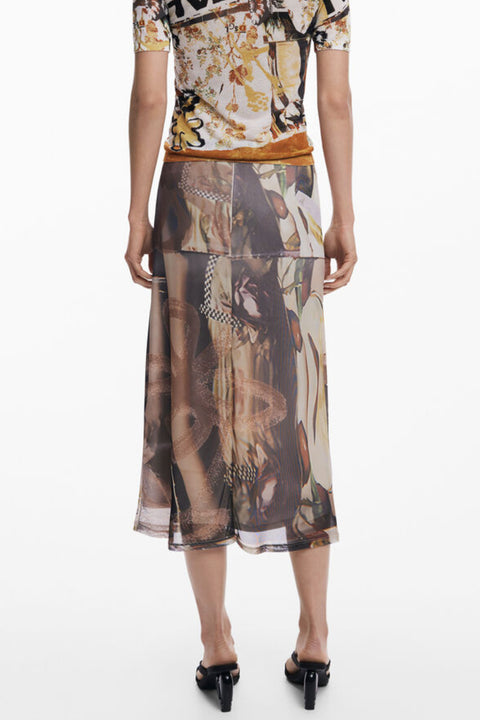 Desigual Gonna Longuette Donna Beige