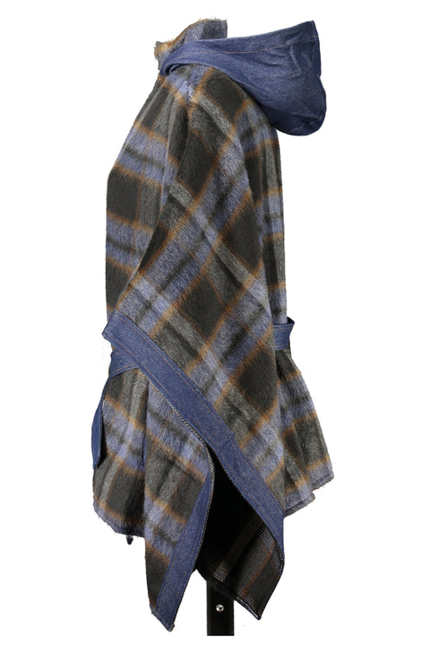 Desigual Poncho Donna Blu