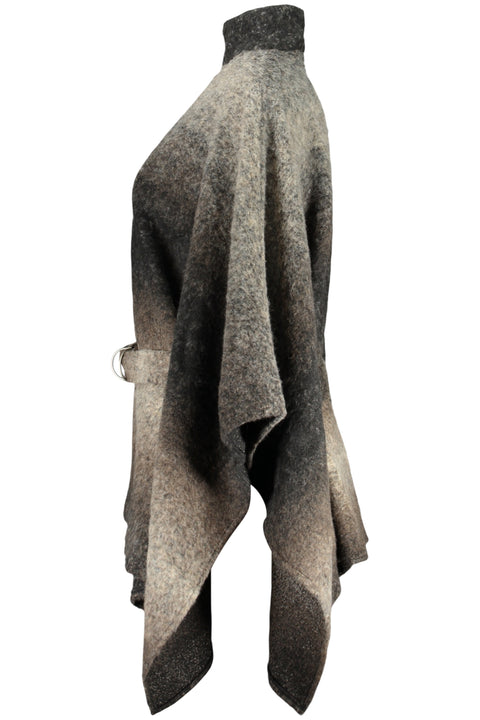 Desigual Poncho Donna Marrone