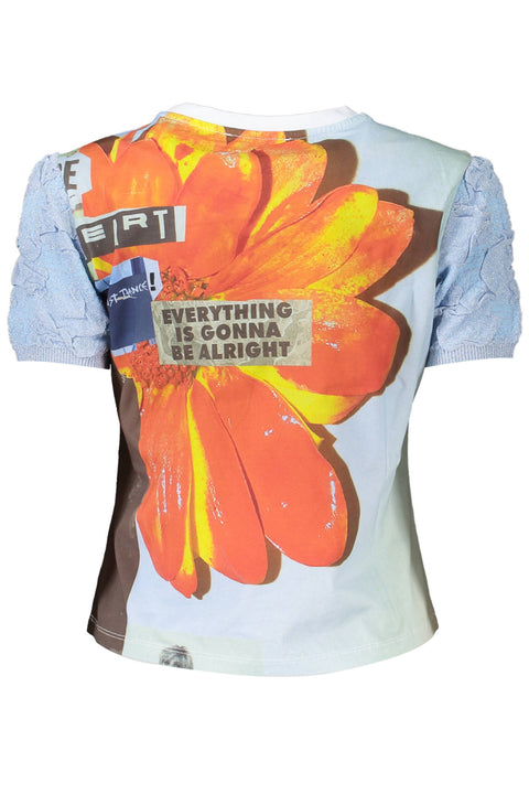 Desigual T-Shirt Maniche Corte Donna Azzurro