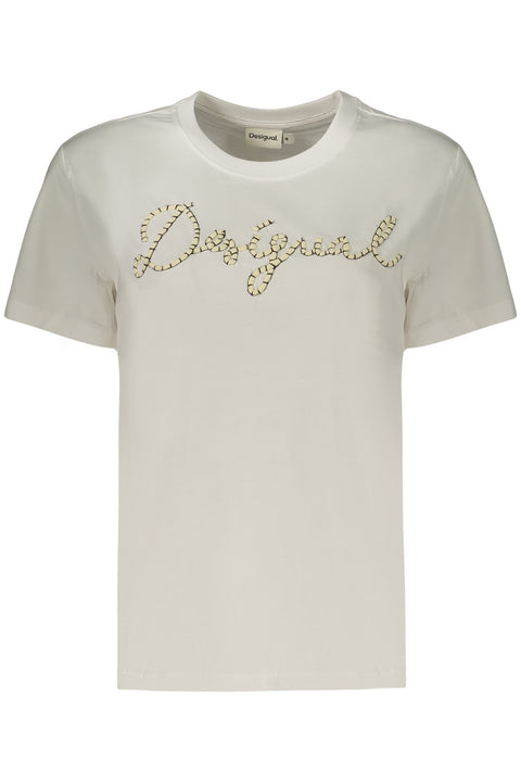 Desigual T-Shirt Maniche Corte Donna Bianco