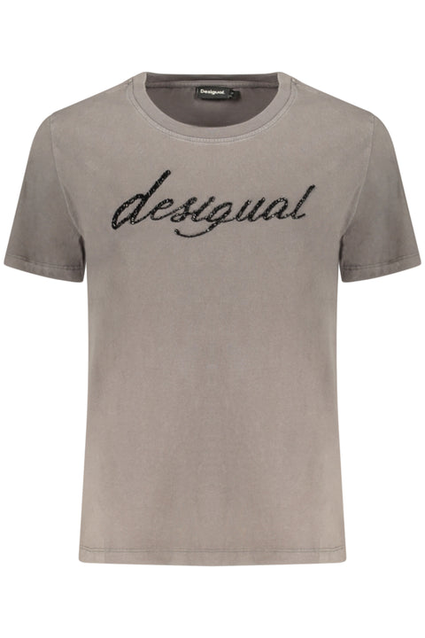 Desigual T-Shirt Maniche Corte Donna Grigio