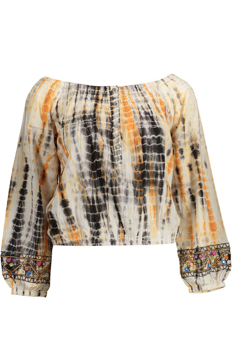 Desigual T-Shirt Maniche Lunghe Donna Beige