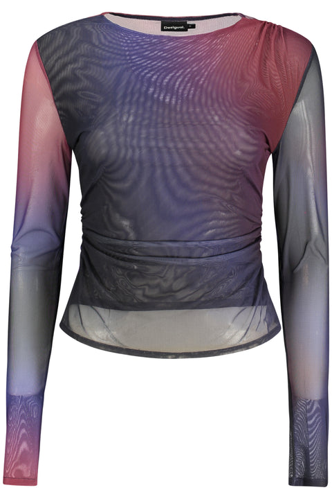 Desigual T-Shirt Maniche Lunghe Donna Blu