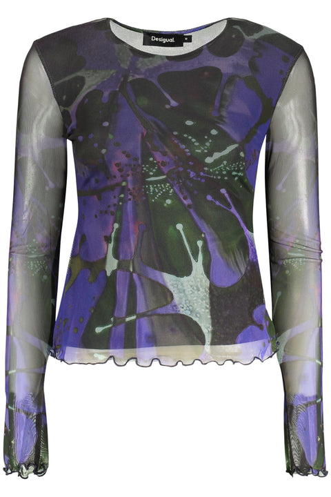 Desigual T-Shirt Maniche Lunghe Donna Blu