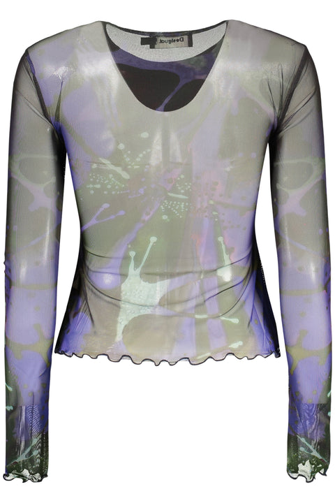 Desigual T-Shirt Maniche Lunghe Donna Blu