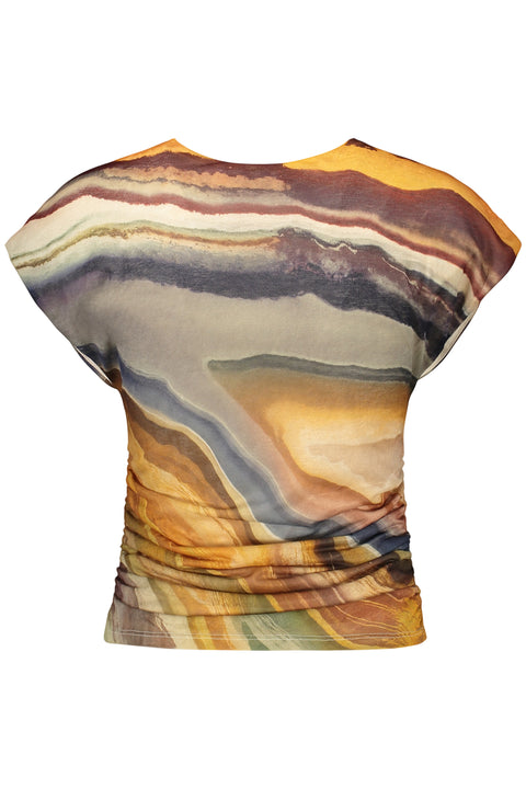 Desigual T-Shirt Senza Maniche Donna Beige