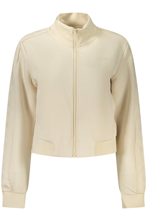 Guess Jeans Felpa Con Zip Donna Beige
