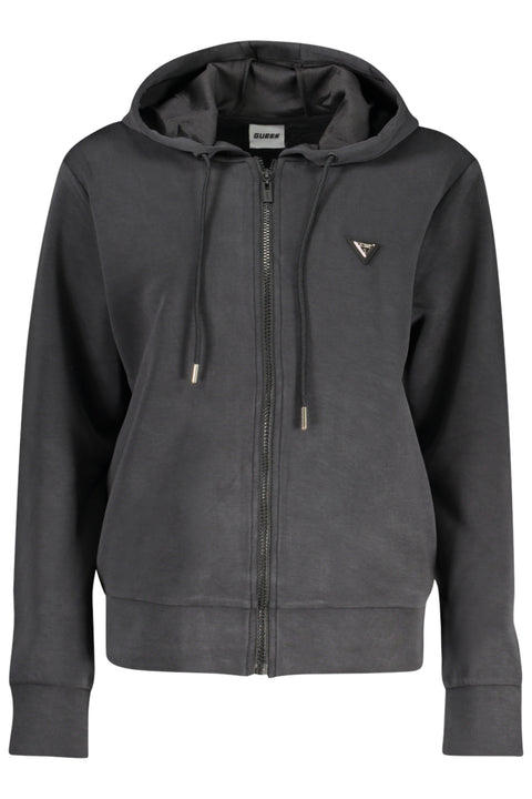 Guess Jeans Felpa Con Zip Donna Nero
