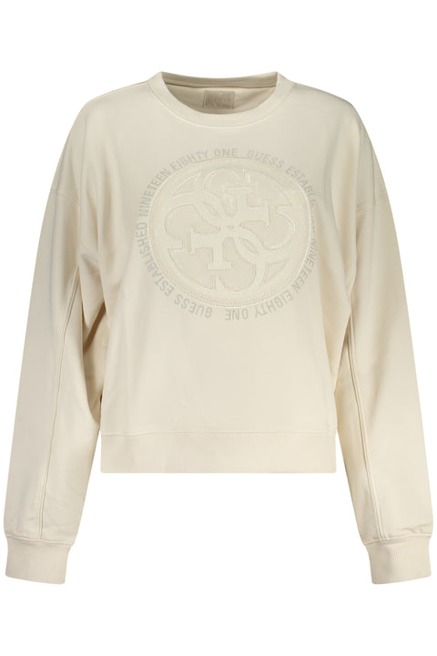 Guess Jeans Felpa Senza Zip Donna Bianco