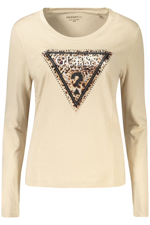 Guess Jeans T-Shirt Maniche Lunghe Donna Beige