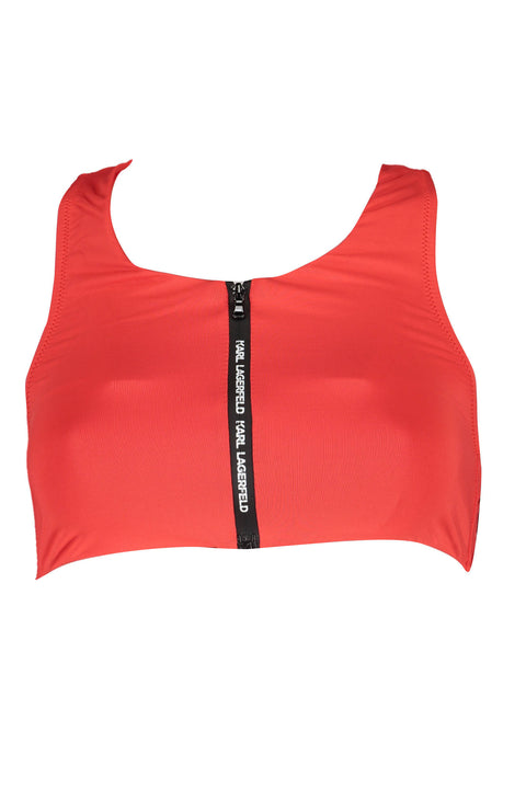 Karl Lagerfeld Beachwear Costume Parte Sopra Donna Rosso