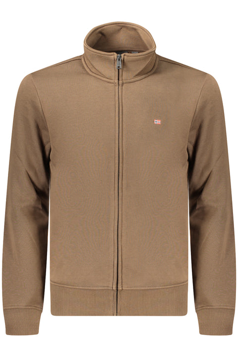 Napapijri Felpa Con Zip Uomo Marrone