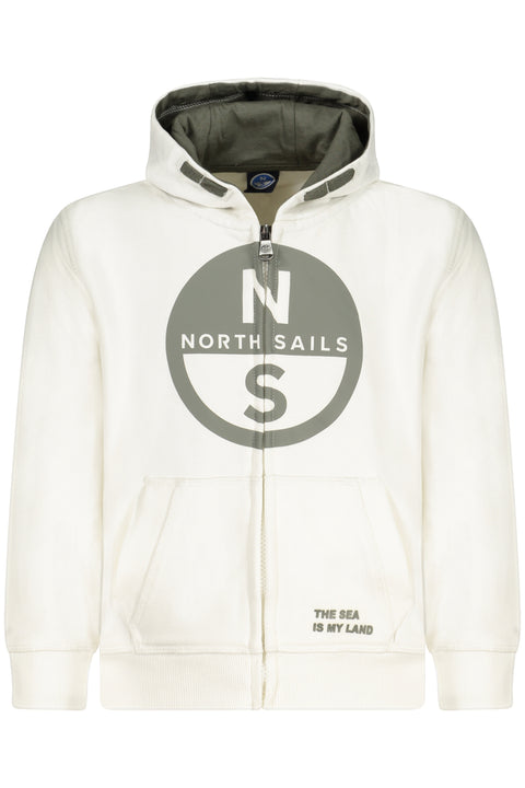 North Sails Felpa Con Zip Bambino Bianco
