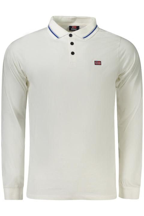 Norway 1963 Polo Maniche Lunghe Uomo Bianco