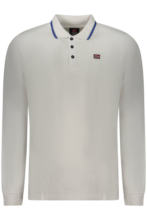 Norway 1963 Polo Maniche Lunghe Uomo Bianco