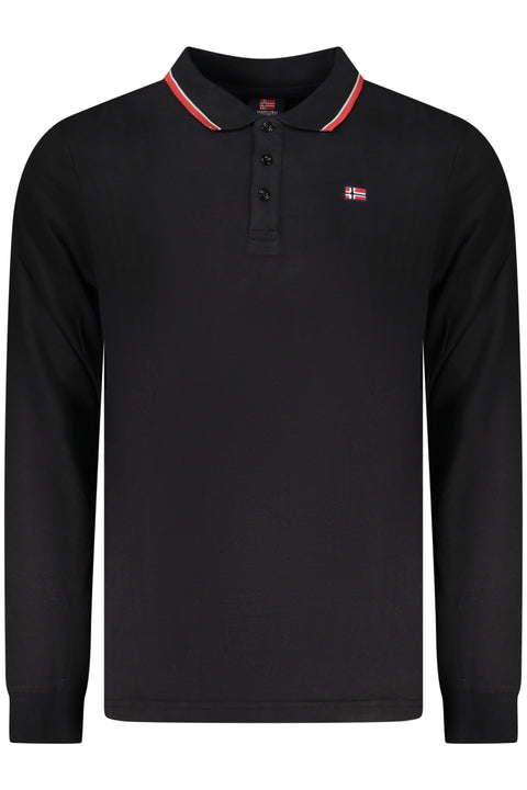 Norway 1963 Polo Maniche Lunghe Uomo Nero